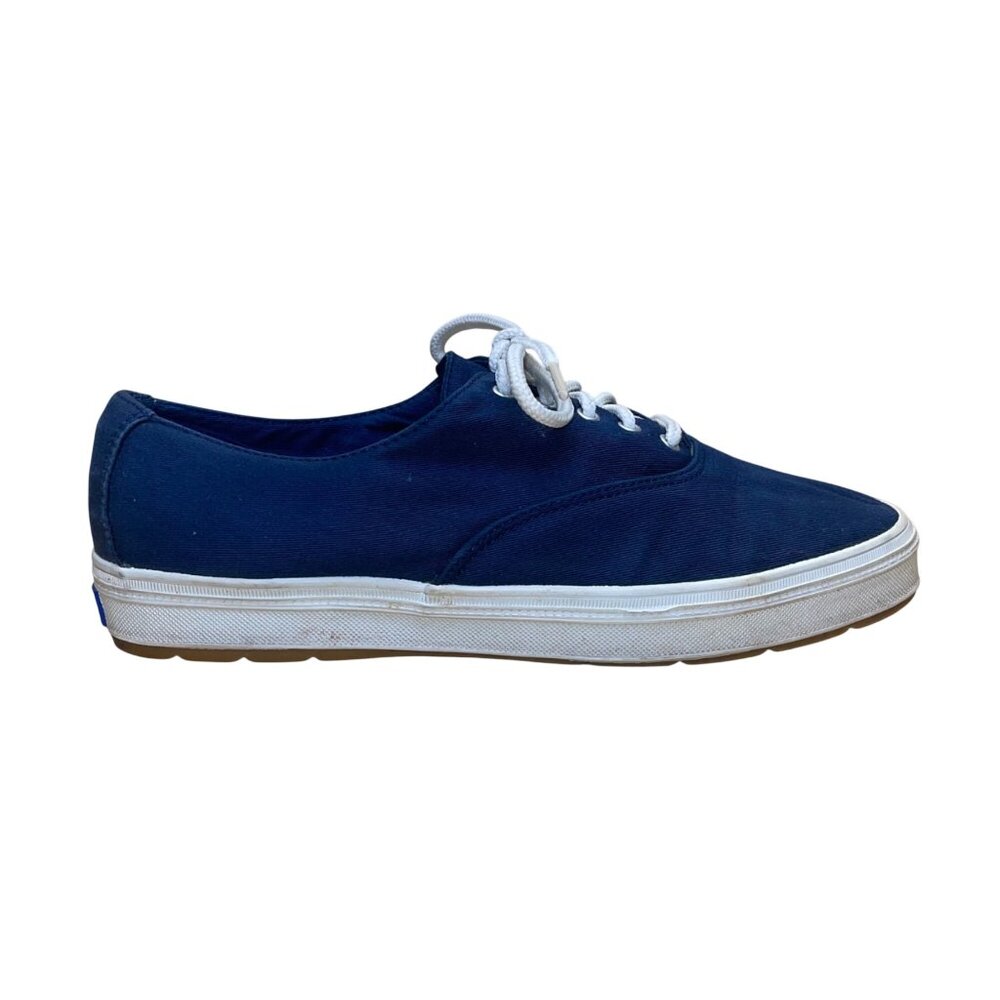 Keds Women’s Navy Blue Canvas Lace-Up Flat Sneakers Size 9.5